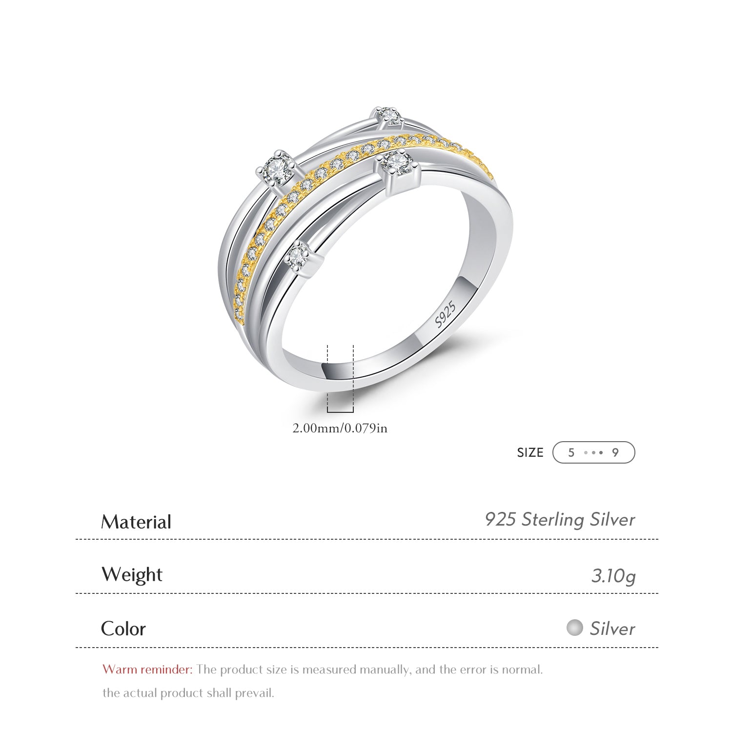 Vivenza Criss-Cross Ring
